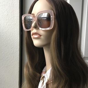 ⬇️ Oversized Tan Square Frame Fashion Sunglasses
